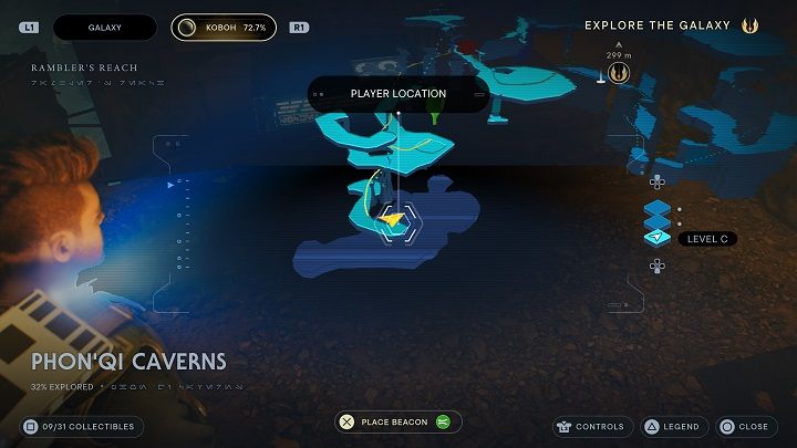 Pozostając na dole idźcie dalej - traficie na kolejne dwa działka - Jedi Survivor: Jaskinie PhonQi - lista sekretów (część 1) - Star Wars Jedi Survivor - poradnik do gry