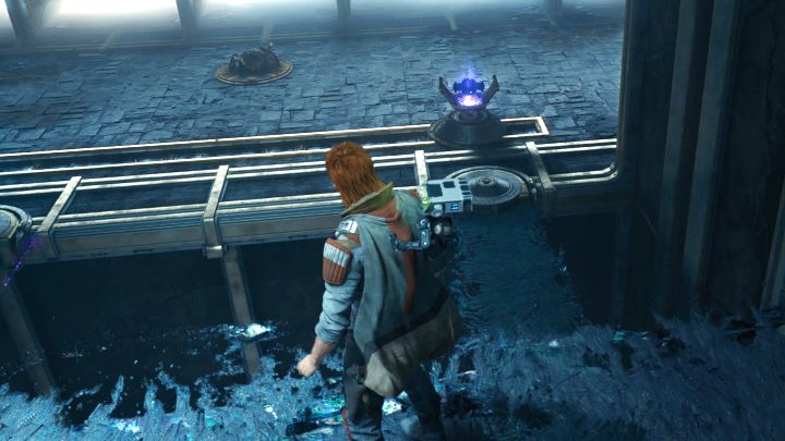 Od razu użyjcie pchnięcia Mocą na pobliskim mechaniźmie żeby przesunąć drugi wzmacniacz kul - Jedi Survivor: Komnata rozumu na Koboh - Star Wars Jedi Survivor - poradnik do gry