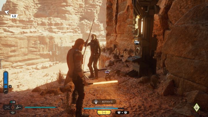 Wspinaczkę rozpocznijcie od użycia linki do wspinaczki - Jedi Survivor: Zagadki Ścieżki uporu na Jedha - Star Wars Jedi Survivor - poradnik do gry