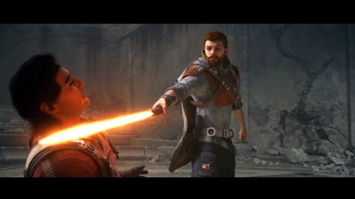 Po tym jak boss straci wszystkie punkty zdrowia obejrzycie ostatnią scenkę przerywnikową z pokonania Bode Akuny i zakończenia głównej fabuły - Jedi Survivor: Jak pokonać końcowego bossa Bode Akuna? - Star Wars Jedi Survivor - poradnik do gry