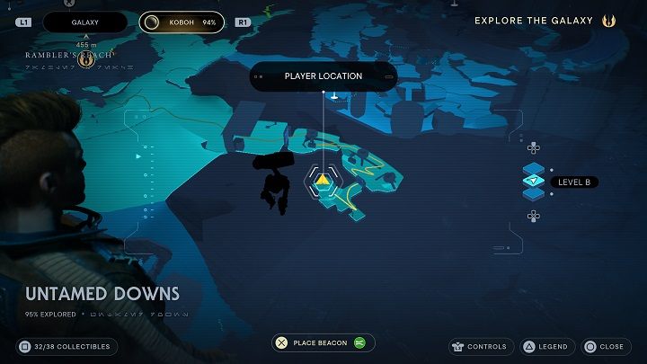 Udajcie się do ściany naprzeciwko pomieszczenia, w którym dopiero co byliście - Jedi Survivor: Nieokiełznane Zbocza - lista sekretów (część 2) - Star Wars Jedi Survivor - poradnik do gry