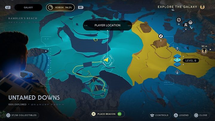 Pozostając na tej samej wysokości udajcie się przed siebie i wyjdźcie na zewnątrz - Jedi Survivor: Nieokiełznane Zbocza - lista sekretów (część 2) - Star Wars Jedi Survivor - poradnik do gry