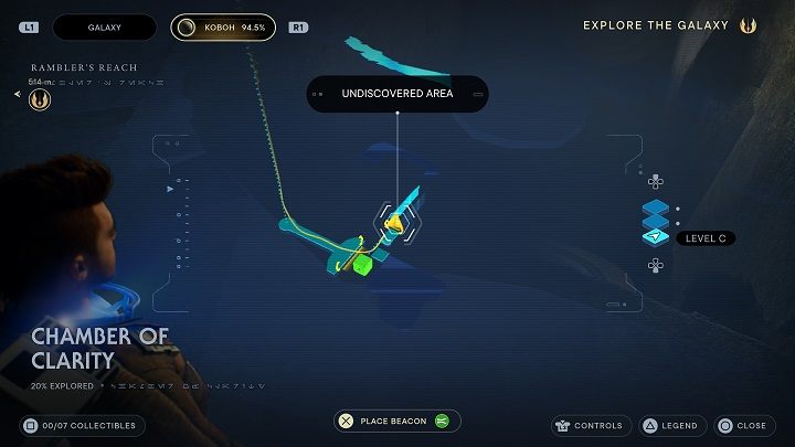 Po zjechaniu windą zacznijcie od przyciągnięcia bloku znajdującego się pod Wami - Jedi Survivor: Komnata Jasności - lista sekretów - Star Wars Jedi Survivor - poradnik do gry