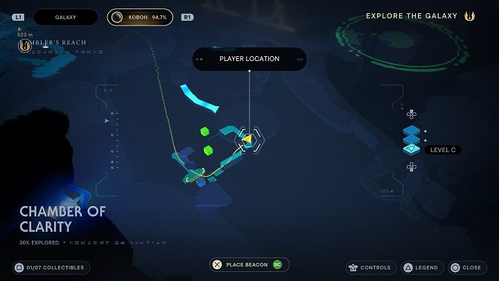 Następnie przebiegnijcie po kilku pobliskich ścianach - Jedi Survivor: Komnata Jasności - lista sekretów - Star Wars Jedi Survivor - poradnik do gry