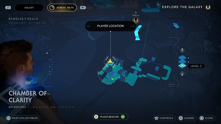 Za nimi przebiegnijcie po ścianie i pójdźcie kawałek dalej - Jedi Survivor: Komnata Jasności - lista sekretów - Star Wars Jedi Survivor - poradnik do gry