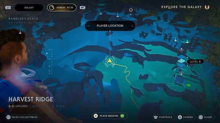 Nieco dalej jest kolejna porcja roślin, na granicy z Nieokiełznanymi Zboczami - Jedi Survivor: Grzbiet Żniwiarzy - lista sekretów - Star Wars Jedi Survivor - poradnik do gry