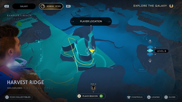 W okolicy wyżej opisanej rośliny znajdują się ściany, dzięki którym dostaniecie się wyżej - Jedi Survivor: Grzbiet Żniwiarzy - lista sekretów - Star Wars Jedi Survivor - poradnik do gry