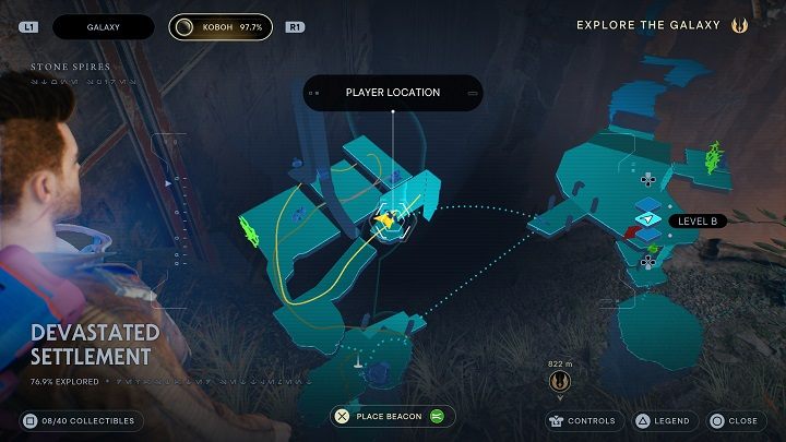 Opuśćcie komnatę i na zewnątrz udajcie się ścieżką do góry - Jedi Survivor: Zniszczona Osada na planecie Koboh (część 1) - Star Wars Jedi Survivor - poradnik do gry