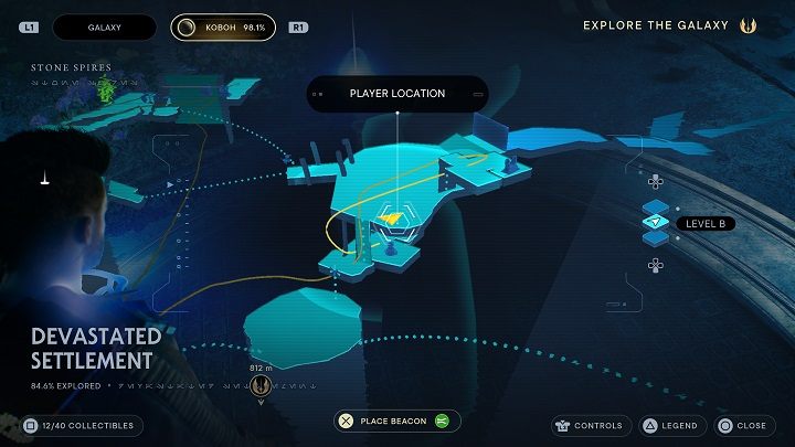 Zabierzcie ze sobą kulę i wróćcie do przejścia, obok którego była ściana, po której wdrapywaliście się na górę - Jedi Survivor: Zniszczona Osada na planecie Koboh (część 1) - Star Wars Jedi Survivor - poradnik do gry