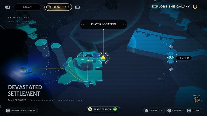 Złapcie kulę i wbiegnijcie do komnaty korzystając z przejścia nieopodal - Jedi Survivor: Zniszczona Osada na planecie Koboh (część 1) - Star Wars Jedi Survivor - poradnik do gry