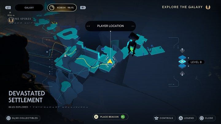 W pomieszczeniu obok znajduje się echo powiązane z fabułą - niemożliwe jest pominięcie go, ale liczy się razem z pozostałymi - Jedi Survivor: Zniszczona Osada - lista sekretów (część 2) - Star Wars Jedi Survivor - poradnik do gry