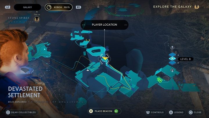 Skorzystajcie z linki z hakiem, aby dostać się na pobliskie pnącza - Jedi Survivor: Zniszczona Osada - lista sekretów (część 2) - Star Wars Jedi Survivor - poradnik do gry