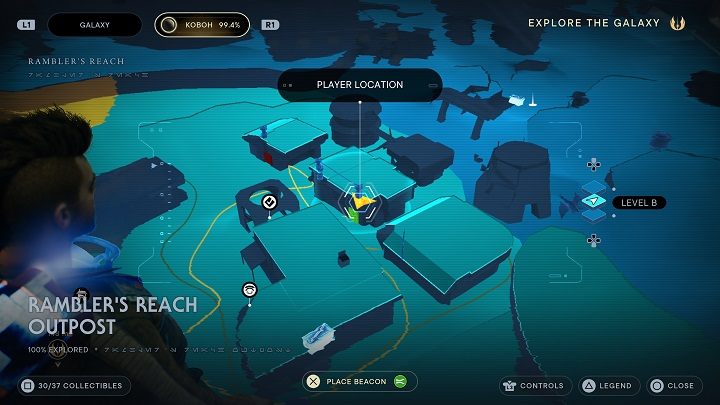 W tym samym budynku znajduje się bezpiecznik, na którym musicie użyć elektrycznych strzałek BD-1 - Jedi Survivor: Placówka Azyl Wędrowca - lista sekretów (część 2) - Star Wars Jedi Survivor - poradnik do gry