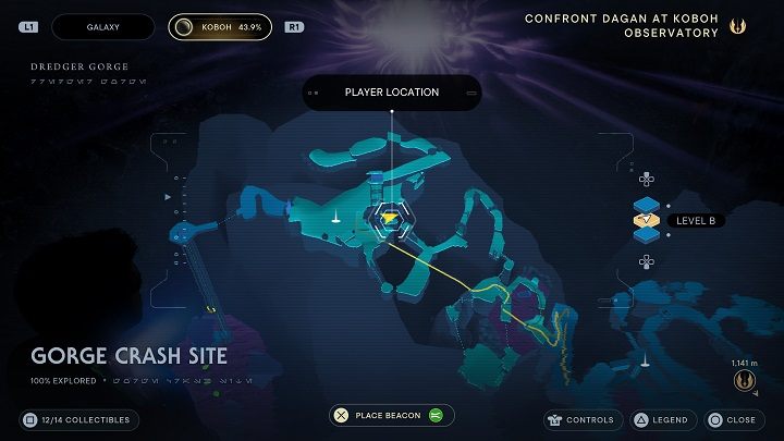 Kiedy znajdziecie się na dole, traficie na poszukiwaną szczelinę - Jedi Survivor: Miejsce katastrofy w Przekopie - lista sekretów - Star Wars Jedi Survivor - poradnik do gry