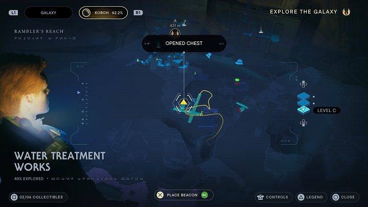 Po zejściu przez pierwszy właz znajdziecie się przed kablami do przecięcia - Jedi Survivor: Oczyszczalnia - lista sekretów - Star Wars Jedi Survivor - poradnik do gry