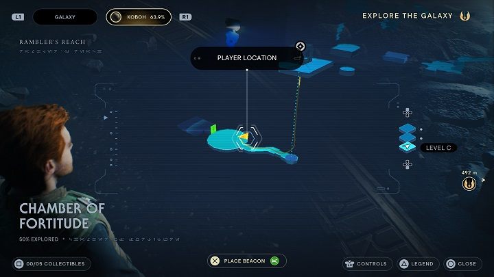 W pierwszej komnacie znajdziecie skrzynię na prawo od głównego wejścia - Jedi Survivor: Komnata Męstwa - lista sekretów - Star Wars Jedi Survivor - poradnik do gry