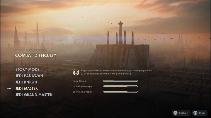 Poziom trudny, bo takim jest Mistrz Jedi, skierowany jest do osób, które znacząco chcą sobie utrudnić rozgrywkę - Star Wars Jedi Survivor: Poziomy trudności - Star Wars Jedi Survivor - poradnik do gry