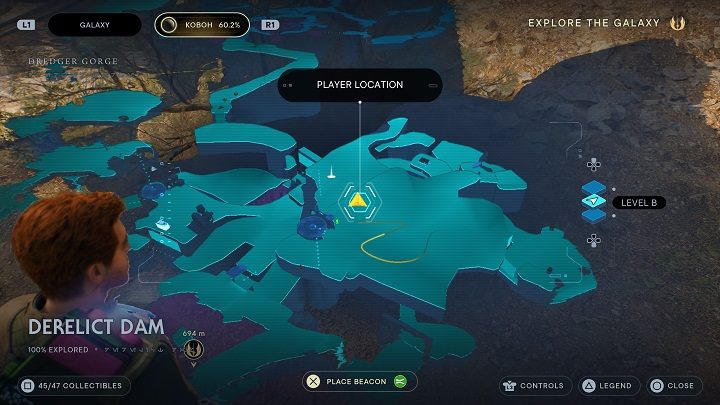 Ostatnie nasiona do znalezienia w tym obszarze znajdują się na prawo od windy - Jedi Survivor: Opuszczona zapora - lista sekretów, część 3 - Star Wars Jedi Survivor - poradnik do gry