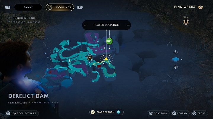 Niemal dokładnie w tym samym miejscu, co w poprzednim podpunkcie, znajduje się roślina, której zniszczenie da Wam nasiona typu kaktusowa kula - Jedi Survivor: Opuszczona zapora - lista sekretów, część 2 - Star Wars Jedi Survivor - poradnik do gry