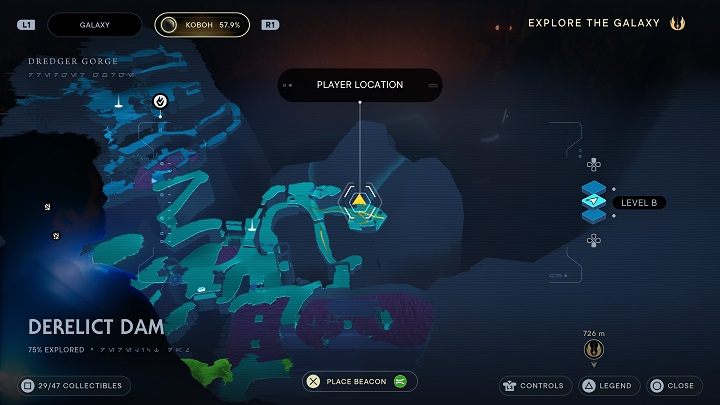 Skrzynia jest w miejscu gdzie są drzwi, za którymi znajduje się Vashtan Wolfe - Jedi Survivor: Opuszczona zapora - lista sekretów, część 2 - Star Wars Jedi Survivor - poradnik do gry