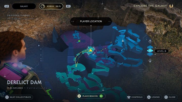 Na lewo od wyżej wspomnianych nasion znajdziecie kolejny odłamek Priorytu - Jedi Survivor: Opuszczona zapora - lista sekretów, część 2 - Star Wars Jedi Survivor - poradnik do gry