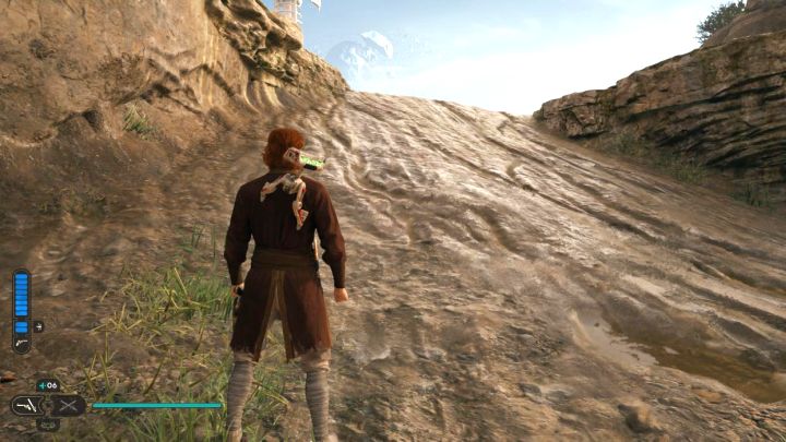 Śliskie i strome zbocza możecie napotykać począwszy od planety Koboh i utrudniają one docieranie w niektóre miejsca na mapie - Star Wars Jedi Survivor: Jak wdrapywać się na śliskie zbocza? - Star Wars Jedi Survivor - poradnik do gry