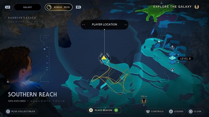 W małej wnęce w okolicach znajdziecie kolejny odłamek priorytu - Jedi Survivor: Południowy Azyl - lista sekretów, część 2 - Star Wars Jedi Survivor - poradnik do gry