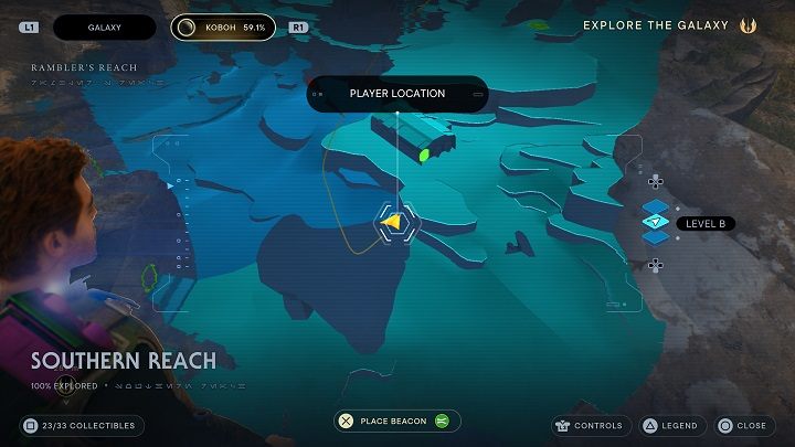 Zaraz obok, w miejscu gdzie jest latający stwór, znajdziecie kolejny odłamek priorytu - Jedi Survivor: Południowy Azyl - lista sekretów, część 2 - Star Wars Jedi Survivor - poradnik do gry