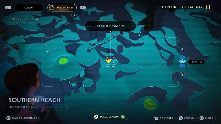 Ostatnia torebka nasienna jest w jaskini niedaleko Goroko, nad którym jest lina - Jedi Survivor: Południowy Azyl - lista sekretów, część 2 - Star Wars Jedi Survivor - poradnik do gry