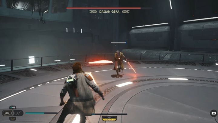 Dagan może rozdzielić miecze świetlne i sprawić, że jeden z mieczy zacznie latać wokół bossa - Jedi Survivor: Jak pokonać bossa Dagan Gera w Przedniej wieży dowodzenia? - Star Wars Jedi Survivor - poradnik do gry