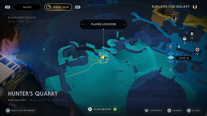 Za nimi znajdziecie esencję, która zwiększy maksymalny poziom Mocy - Jedi Survivor: Kamieniołom myśliwego - lista sekretów - Star Wars Jedi Survivor - poradnik do gry