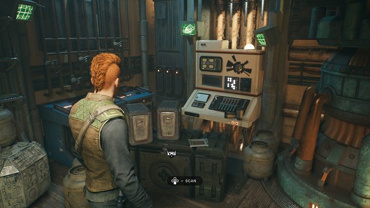 Dokładnie naprzeciwko poprzedniej znajdźki jest miejsce do zeskanowania - Jedi Survivor: Saloon Pyloony - lista sekretów - Star Wars Jedi Survivor - poradnik do gry