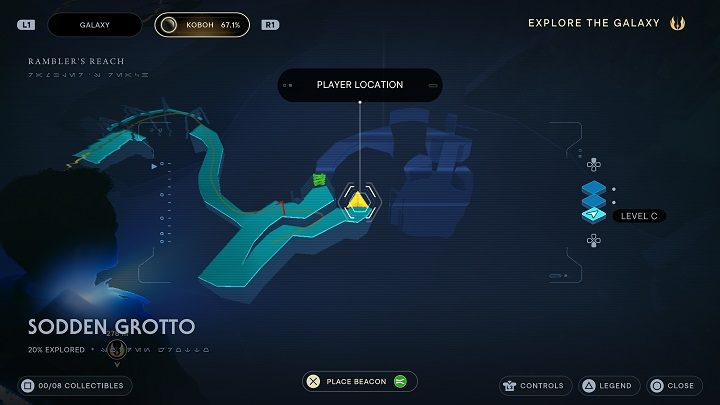 Po wejściu do groty będziecie musieli zniszczyć ścianę blokującą przejście - Jedi Survivor: Wilgotna grota - lista sekretów - Star Wars Jedi Survivor - poradnik do gry