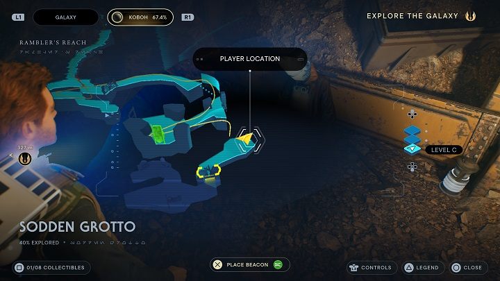 Wróćcie na górę, gdzie znajduje się kolejna przeszkoda do zniszczenia - Jedi Survivor: Wilgotna grota - lista sekretów - Star Wars Jedi Survivor - poradnik do gry