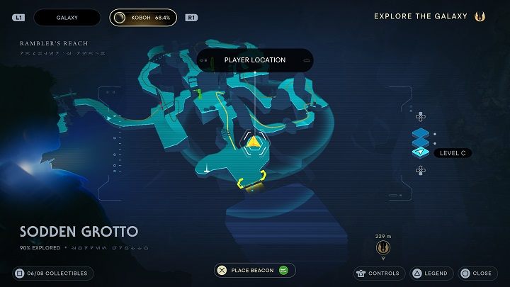 Udajcie się kawałek dalej i skręćcie w lewo przy pierwszej okazji - Jedi Survivor: Wilgotna grota - lista sekretów - Star Wars Jedi Survivor - poradnik do gry