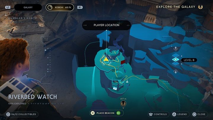 Po wejściu do budynku możecie wspiąć się wyżej poprzez skakanie od jednej ściany do drugiej - Jedi Survivor: Koryto - lista sekretów - Star Wars Jedi Survivor - poradnik do gry