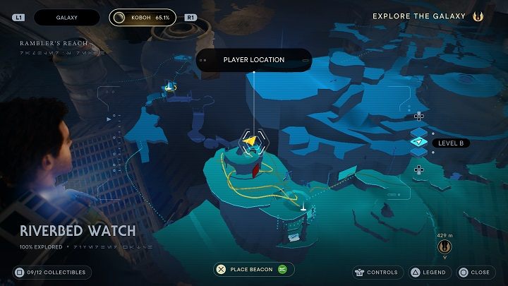 Na prawo od skrzyni w przejściu znajdziecie esencję, która zwiększy maksymalny poziom HP - Jedi Survivor: Koryto - lista sekretów - Star Wars Jedi Survivor - poradnik do gry