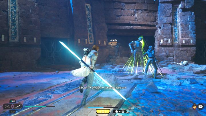 Towarzysze są w stanie automatycznie pomagać Calowi w wygrywaniu walk, ale możecie też im wskazywać cele do ataku - Star Wars Jedi Survivor: Czy w grze są towarzysze AI? - Star Wars Jedi Survivor - poradnik do gry