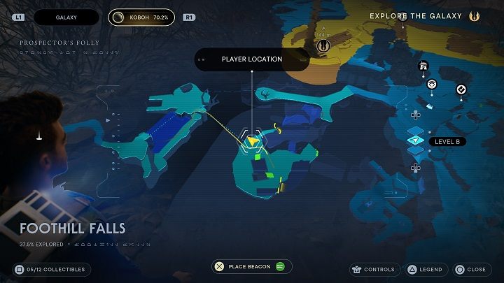 Wróćcie do latającego stwora i wykorzystajcie go do przedostania się nad przepaścią - Jedi Survivor: Podgórskie wodospady - lista sekretów - Star Wars Jedi Survivor - poradnik do gry