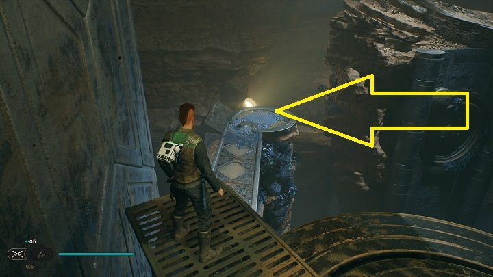 Od miejsca medytacji idźcie przed siebie, skacząc po platformach i od ściany do ściany - Jedi Survivor: Zawalone przejście - lista sekretów - Star Wars Jedi Survivor - poradnik do gry