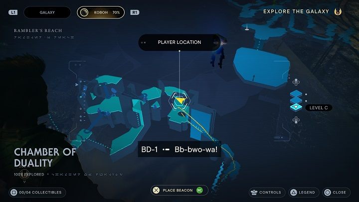 Zanim przejdziecie przez szczelinę do właściwej części komnaty, możecie zeskanować konstrukcję znajdującą się kawałek wcześniej - Jedi Survivor: Komnata dwoistości - lista sekretów - Star Wars Jedi Survivor - poradnik do gry