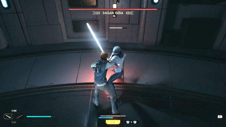 Po dłuższym przerywniku filmowym będziecie musieli stanąć do walki z Daganem, czwartym fabularnym bossem gry Star Wars Jedi Survivor - Star Wars Jedi Survivor: Leśny węzeł (The Forest Array) - Star Wars Jedi Survivor - poradnik do gry