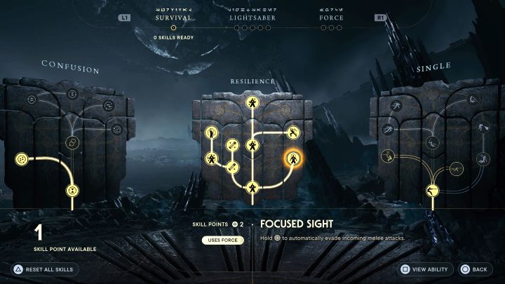 Sposób odblokowania: Uniknij 50 ataków, używając umiejętności Skupiony wzrok - Star Wars Jedi Survivor: Trofea / Osiągnięcia - lista wszystkich, poradnik trofeowy - Star Wars Jedi Survivor - poradnik do gry