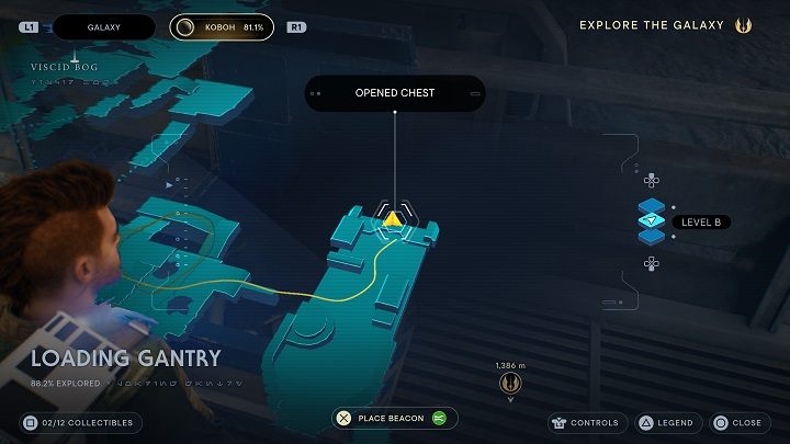 Po zebraniu powyższego wpisu skierujcie się na prawo i przeskoczcie na drugą stronę - Jedi Survivor: Suwnica Załadunkowa - lista sekretów - Star Wars Jedi Survivor - poradnik do gry