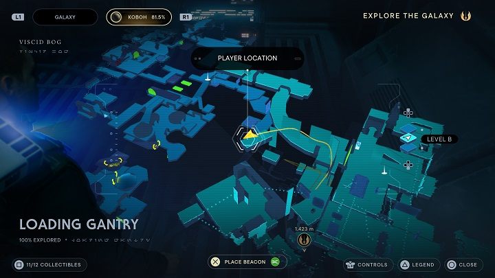 Po pokonaniu serii zręcznościowych wyzwań staniecie na lądzie niedaleko skrzyni - Jedi Survivor: Suwnica Załadunkowa - lista sekretów - Star Wars Jedi Survivor - poradnik do gry