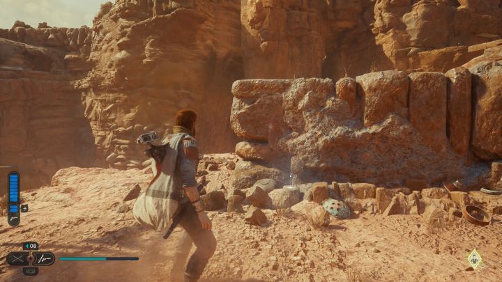 Echo jest obok jednego z punktów medytacji - Jedi Survivor: Suche równiny z planety Jedha - lista sekretów - Star Wars Jedi Survivor - poradnik do gry