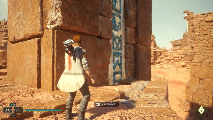 Zwój z Jedhy znajdziecie u podstawy ruin, na szczycie których była opisana powyżej esencja - Jedi Survivor: Suche równiny z planety Jedha - lista sekretów - Star Wars Jedi Survivor - poradnik do gry