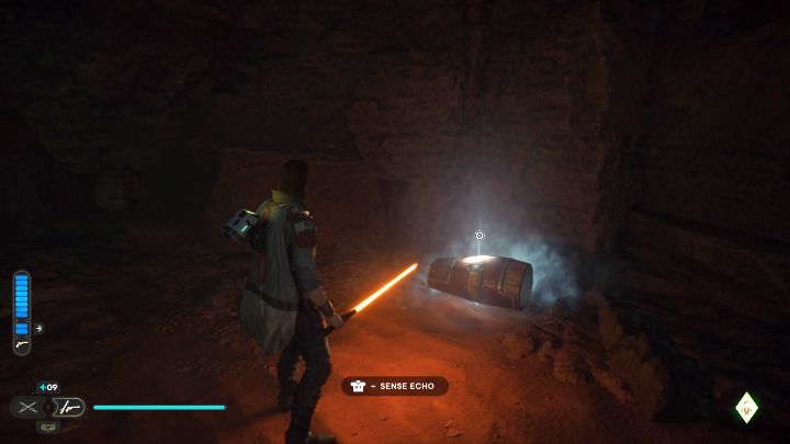 Echo znajdziecie w tej samej jaskini, w której były 2 poprzednie znajdźki - Jedi Survivor: Suche równiny z planety Jedha - lista sekretów - Star Wars Jedi Survivor - poradnik do gry