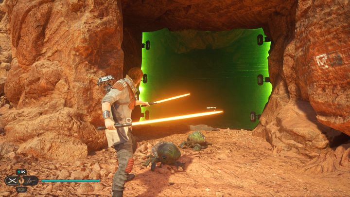Obok punktu medytacji jest ścieżka do zielonej bramy i możecie powrócić do niej po odblokowaniu amuletu Merrin w fabule - Jedi Survivor: Gwiżdżąca przepaść z planety Jedha - lista sekretów - Star Wars Jedi Survivor - poradnik do gry