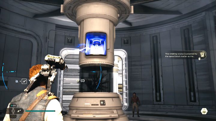 Wejdźcie w interakcję z terminalem w następnym pokoju, aby otworzyć okrągłe pomieszczenie, z którego wyjdzie 2 przeciwników - Star Wars Jedi Survivor: Staw czoła Daganowi w obserwatorium na Koboh (Confront Dagan at the Koboh Observatory) - Star Wars Jedi Survivor - poradnik do gry